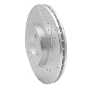 Volkswagen EuroVan Brake Rotor (1) - Front Right - R1 Concepts - Drilled & Slotted - Silver - `01-`03